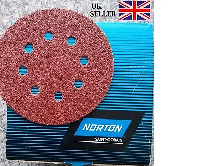 Sanding Discs Norton Hook & Loop Abrasives With Holes 125 & 150 Mm - Original • £25