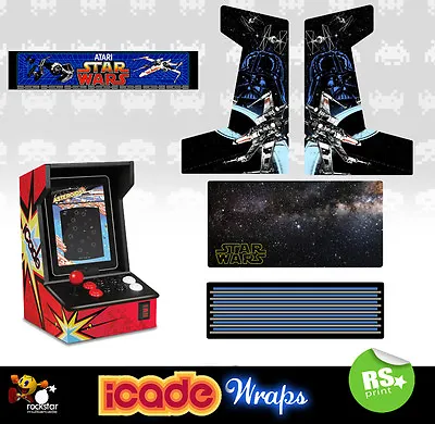 Icade Star Wars V2 Full Set Arcade Artwork Graphics Sticker Sides Marquee Panels • £37.21