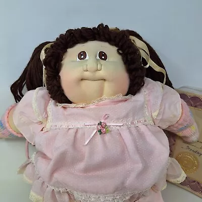 1983 Cabbage Patch Doll Little People Soft Face Girl Brown Hair Brown Eyes • $69.99