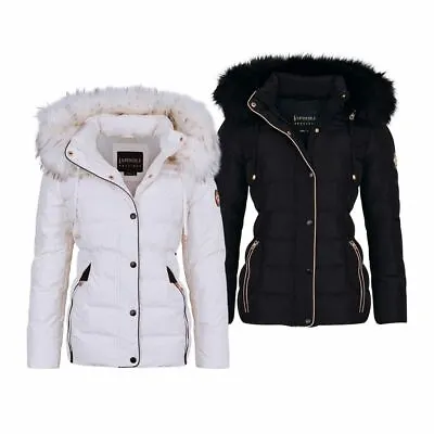 £44.99 • Buy Spindle Womens Ladies Winter Short Fur Parka  Padded Puffer Coat Zip Pockets