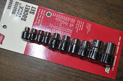 Lisle 26280 Master Female Torx Socket E5-E20  Set 10 Pcs Made In USA • $44.95