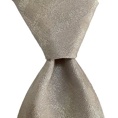 BVLGARI SEVENFOLD Mens 100% Silk Classic Necktie ITALY Luxury Geometric Gray GUC • $90.99