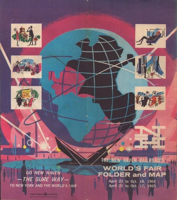 $8.10 • Buy New Haven Railroad 1964/65 New York World’s Fair Folder And Map