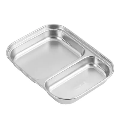  Metal Serving Tray Stainless Steel Plates For Kids Compartment Lunch Box Food • £10.59