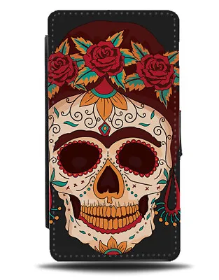 Sugar Skull Pin Up Girl Flip Wallet Case Woman Womans Girls Face Mexican J749 • £19.99