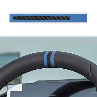 For BMW 1 3 4 5 7 Series X1 X3 X5 X6 Steering Wheel Trim Suede Blue Carbon Fiber • $12.34