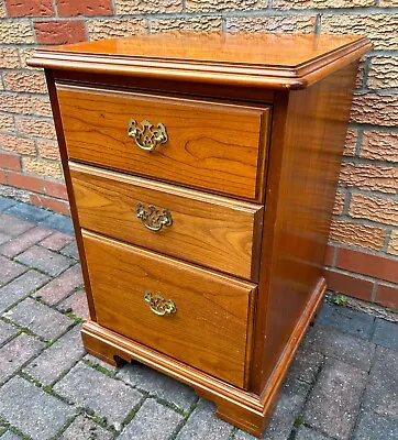 Younger Furniture Teak Wood Bedside Table Cabinet Chest Solid Hardwood Wooden • £119.99