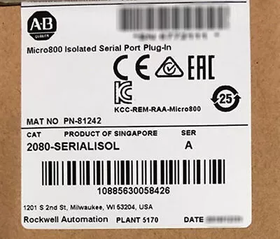 Allen Bradley 2080-SERIALISOL Micro800 Isolated Serial Port Plug-In Sealed  • $58