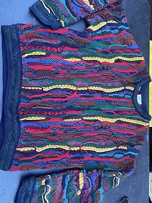 Vintage Coogi Sweater Australia Large 3D Texture Biggie Cosby • $325