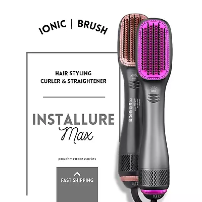 InstAllure Max Ionic Hair Dryer Brush | 3in1 Blower Comb Straightener & Curler • $49.99