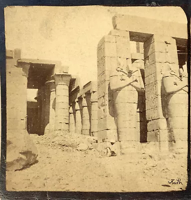 Stereoview - Osiride Columns Of The Memnonium - Thebes - EGYPT By Francis Frith • $6.22