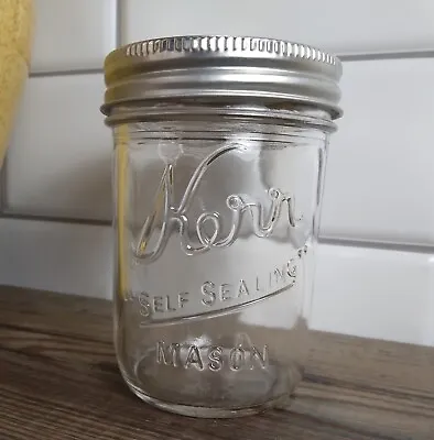 1 Half-Pint Glass Mason Jar Self Sealing 8 Oz W/Self Sealing Lid NEW Open Box • $5.99