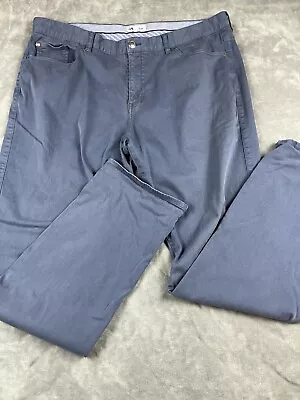 Peter Millar Pants Mens 40 Blue Cotton Stretch Slim Flat Front Golf 40x32 • $26.99