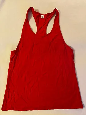 Mens Red Racerback Unbranded Round Neck Tank Top Size Medium NWOT Cotton • $12.99