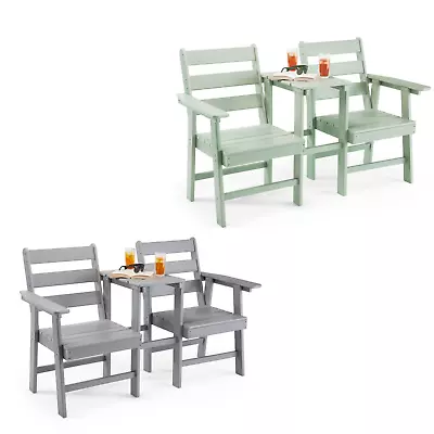 Adirondack Love Seat Waterproof 2 Seater Jack & Jill Garden Chair Set VonHaus • £129.99