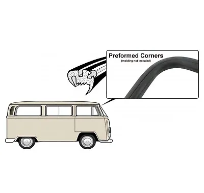 Windshield Seal VW Bus T2 T2a T2b 1968-1979 With Nut For Moulding Delux • $64.87