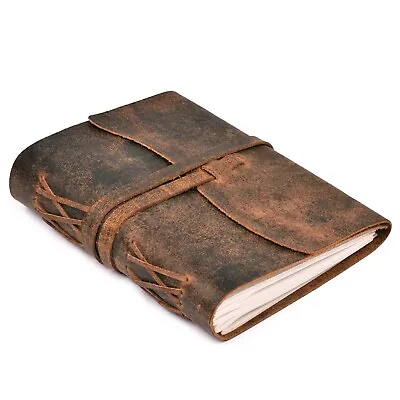 Leather Bound Journal - 7 X5 - 240 Pages Of White Lined Paper Travel Notebook • $19.99