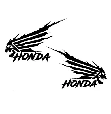 Honda Wings X2 Motorcycle Honda Tank Vinyl Decals Stickers Skull Design  • £3.45