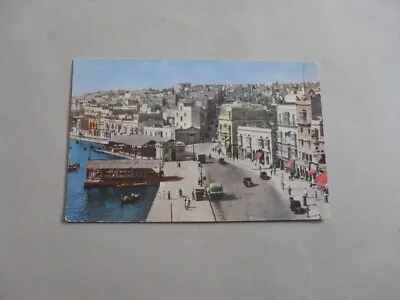 £0.90 • Buy Postcard - Malta - The Strand - Sliema  - Houses - Hotels - Shops - People - Car