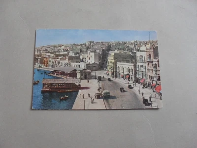 £0.90 • Buy Postcard - Malta - The Strand - Sliema  - Houses - Hotels - Shops - People - Car