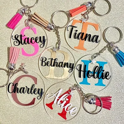 Personalised Keyring Any Letter Name Colour Novelty Gift Christmas Present! • £3.79
