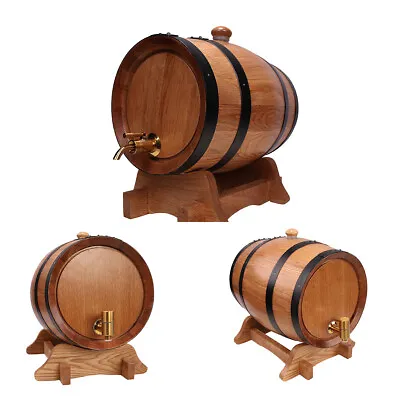 5L 10L 20L Litre Wine Oak Barrel Spirits Whiskey Beer Age Storage Stainless Tap • $173.71