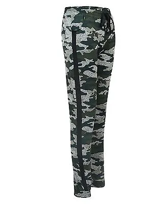 Ladies Camouflage Jogging Bottoms Cuffed Tracksuit Trousers Sweatpants Size S-XL • £7.98