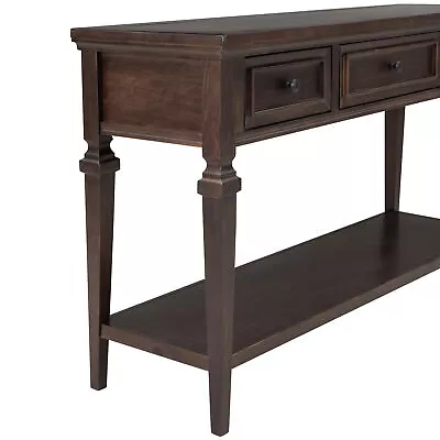 Retro-Style TREXM Console Table With Three Drawers & Open Shelf Storage • $343.82