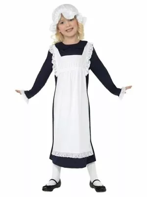 Smiffys Victorian Poor Girl Costume White With Dress Apron  Hat Large • $42.86