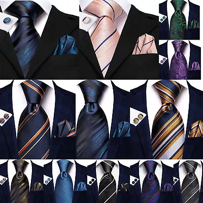 $10.99 • Buy USA Men's Necktie Tie Silk Paisley Striped Solid Hanky Cufflinks Set Wedding