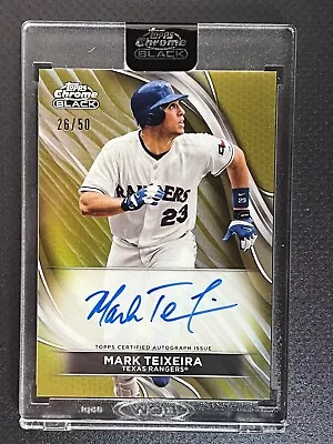 2024 Topps Chrome Black CBA-MTE Mark Teixeira Gold Refractor Auto SP /50 Rangers • $14.50