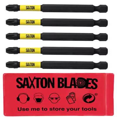  5 X Saxton 89mm PZ3 Magnetic Impact Screwdriver Driver Bits Set  • £7.99