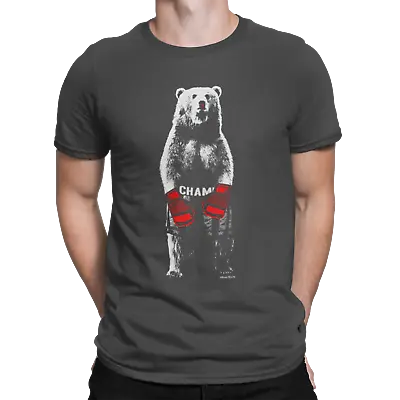 £8.49 • Buy BOXING BEAR Mens Funny Boxer ORGANIC T-Shirt Training Gym Workout Gift Clothing