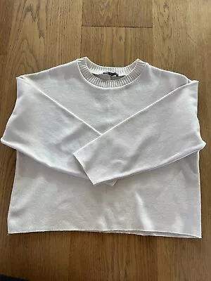 ZARA Ecru Raw Hem Long-sleeved Crop Knit - Size S • £7