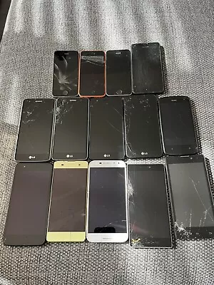 Job Lot Of 14 Mobile Phones For Spares Or Repair Sony LG Huawei Etc • £32.99