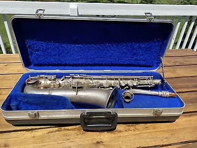 Vintage C.G Conn C Melody Saxophone Silver Nickel Plated Rolled Tone Holes NICE • $699