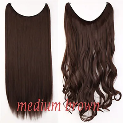 Clearance AAA Hidden Invisible Wire In One Piece Hair Extensions Long As Human H • $14.49