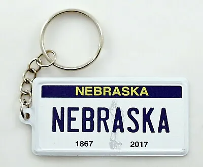 Nebraska License Plate Aluminum Ultra-Slim Souvenir Keychain 2.5 X1.25 X0.06  • $7.45