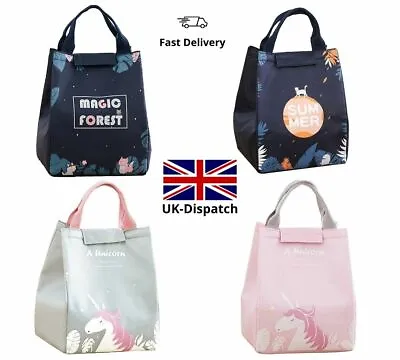 Waterproof Cool Insulated Lunch Bag Kids Adult Thermal Picnic School Travel Bag • £5.99