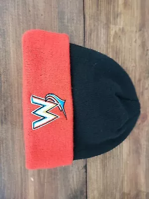 NEW ERA Miami Marlins Black Orange Beanie Hat Cap Men Woven Biggie 2 One Size • $9.99