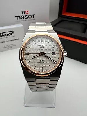 Tissot Prx Powermatic 80 Rose Gold White Dial Steel Automatic Watch With Box • £314