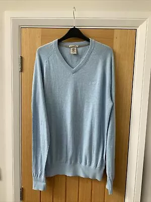 Mens Timberland Blue Cashmere Blend V Neck Sweater M • £5.99