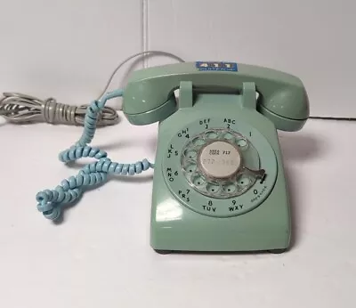 Bell System Western Electric Rotary Desk Phone Blue Teal Vintage Telephone 500DM • $69.99