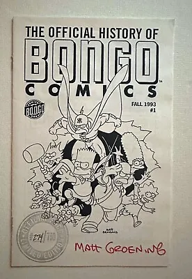 SDCC Official History Of Bongo Comics #1 Signed By Matt Groening 274/750 🔥 1993 • $995