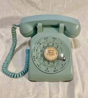 Vintage MCM Aqua Blue Teal Seafoam Green Rotary Dial Telephone Western Electric • $74.95