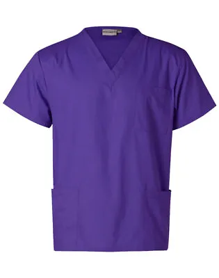 £10.99 • Buy Scrub Tunic PURPLE Top Unisex Care Hospital Worker Medical Nurse Lighteweigth