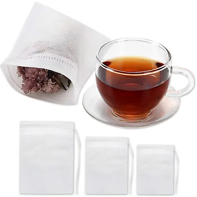 $7.75 • Buy 100-500 PCS Non-woven Tea Bag Filter Empty Teabags Herb Loose Drawstring Bag