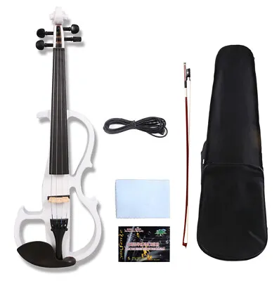 4 String Electric Violin 4/4 Full Size Practice Silent Violin Solid Wood Case • $214.79