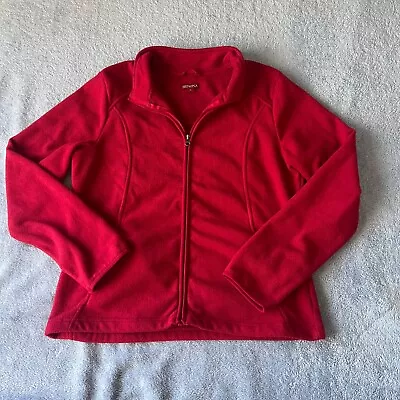 Women's Merona Red 100% Polyester Zip Up Jacket Size Large • $12