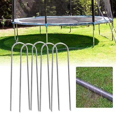 £7.96 • Buy 50X Heavy Duty Trampoline U-Shaped Metal Wind Stake Goal Pegs Tent Ground Anchor